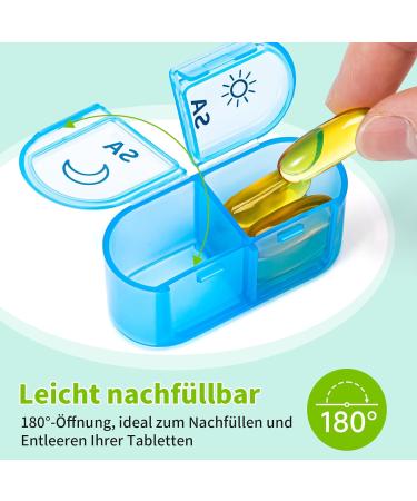 Portable 7-Day Pill Organizer Box | Weekly Medication Storage for Travel | 14-Day Tablet Dispenser for Women - Buy Online on GoSupps.com