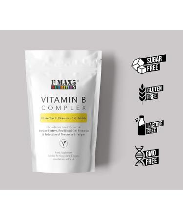 Premium Vitamin B Complex 120 Tablets (4 Month Supply) - Fmax5 Supplements - Buy Online on GoSupps.com