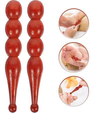 Oatipho 2-St Acupuncture Thai Foot Massage Device | Wooden Roller Massager for Body & Reflex Zone - 13x2.5cm - Buy Online on GoSupps.com