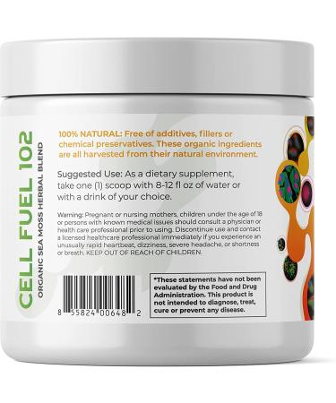 Organic Sea Moss, Bladderwrack & Burdock Root Herbal Blend - Dr. Sebi Inspired | 100% Natural Thyroid & Immunity Support - 8oz - Buy Online on GoSupps.com