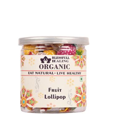 Blessfull Healing Organic Fruit Lollipop 150 Gram Airtight Container (Packing May Vary)