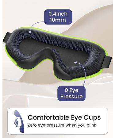 WAOAW Sleep Mask - 3D Blackout Eye Masks for Men & Women | Comfortable Adjustable Light Blocking Travel Sleep Masks - Green - Buy Online on GoSupps.com