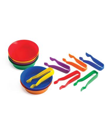 edxeducation Sorting Bowls & Tweezers - Set of 12 - 18M+ - 6 Colours - Counting and Sorting Toy for Toddlers - Early Education and Fine Motor Skills Resource - Buy Online on GoSupps.com