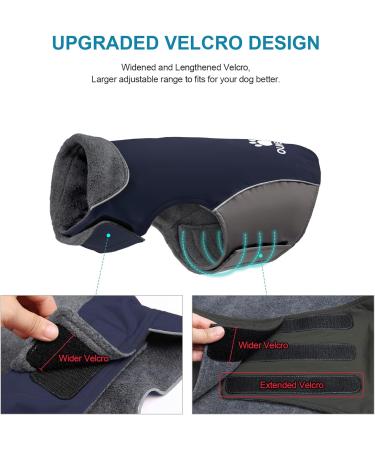 IREENUO Waterproof Dog Coat - Winter Windproof Jacket for Medium to Large Dogs | Adjustable Straps & Reflex Strips | Size L Blue - Buy Online on GoSupps.com