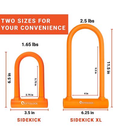 OTTOLOCK Sidekick Compact U-Lock | Lightweight Silicone-Coated Bike Lock in Orange - Buy Online on GoSupps.com