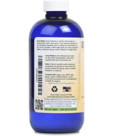 Good State Liquid Ionic Calcium - 144 mg Elemental + 2 mg Fulvic Acid - 8 fl oz (96 Servings) - Buy Online on GoSupps.com