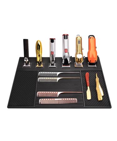 Large Anti Slip Silicone Barber Mat for Clippers Prevent Slipping Well Organization Temperature Resistant Easy to Cleanse Professional Hair Trimmer Holder