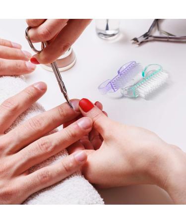 4-Piece Nail Hand Scrubbing Brush Set - Plastic Fingernail Cleaning Brushes (Blue Green Pink Purple) - Buy Online on GoSupps.com