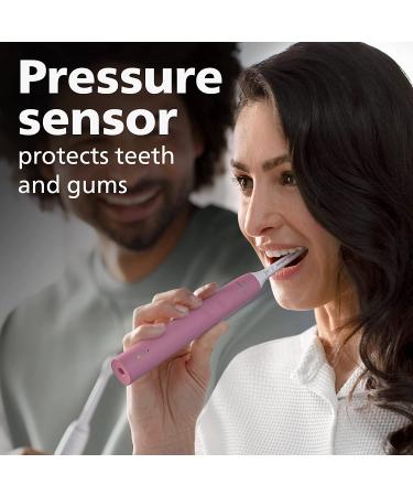 Philips Sonicare 4100 Power Toothbrush - Rechargeable Electric Toothbrush with Pressure Sensor - Deep Pink HX3681/26 - Buy Online on GoSupps.com