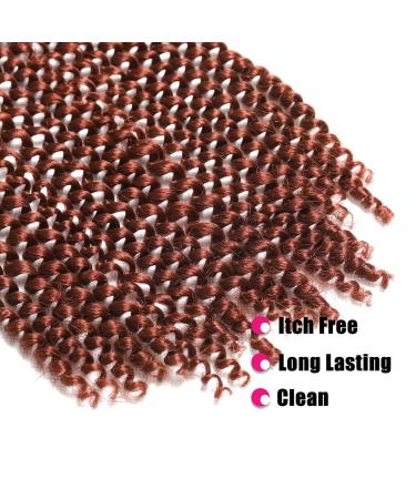 Passion Twist Hair 18 Inch Water Wave Crochet 6 Pcs Copper Red Synthetic Extensions - Buy Online on GoSupps.com