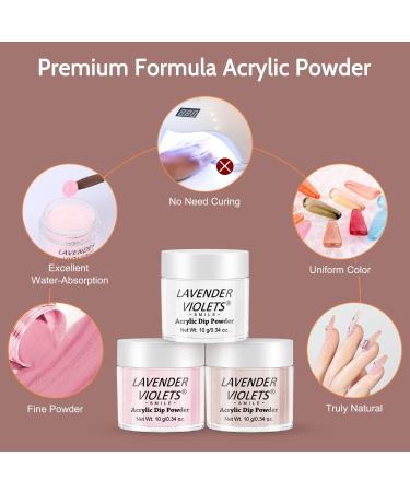 Lavender Violets 12-Colours Acrylic Powder Nail Kit with DIY Art Tools - N963A Sunset Rose Gold - Buy Online on GoSupps.com