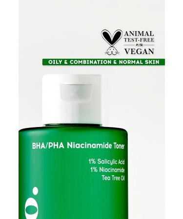 cream co. 200ml BHA/PHA Niacinamide Toner for Face Renewing Skin Toner for Cleanser Salicylic Acid Toner for Repair Cruelty-Free Toner for Oily Skin Minimizes Pores Facial Toner Vegan - Buy Online on GoSupps.com