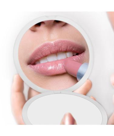 White 10X Magnifying Compact Mirror for Purses - Perfect Travel Makeup Mirror Gift for Women - 2-Sided 4 Inch Dia - Buy Online on GoSupps.com