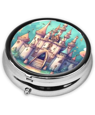 Classical Castleround Pill Box - 3 Compartments Portable Organizer for Purse & Pocket | Travel-Friendly Pill Box - Buy Online on GoSupps.com