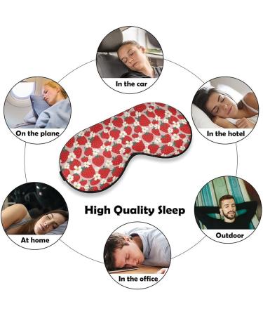 Cartoon Strawberry Flower Sleep Mask for Women | Adjustable Eye Shades with Elastic Strap - Buy Online on GoSupps.com