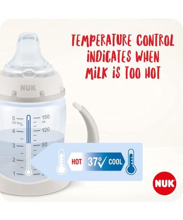 NUK First Choice Sippy Cup 150ml | Handles, Silicone Spout | 6-18 Months | Leak-Proof, Anti-Colic | BPA-Free | White Standard - Buy Online on GoSupps.com