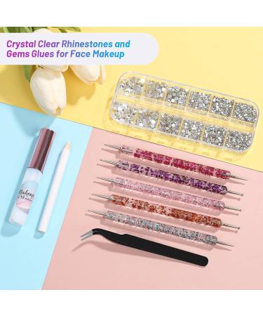 3600Pcs Face Gems Rhinestones Set with Makeup Glue - Shynek Eye & Hair Rhinestone Kit for Nail Art & Crafts - Buy Online on GoSupps.com