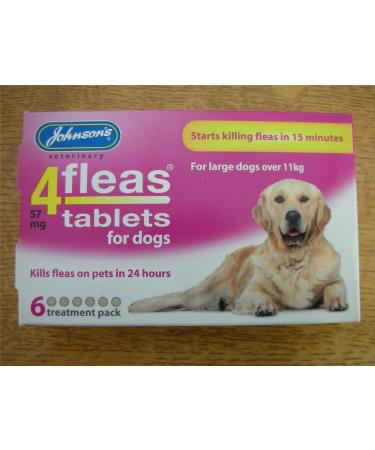 Johnsons 4 Fleas Tablets for Dogs Over 11kg x 6 Tablets 30g - Bulk Deal of 6x