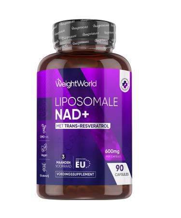 Liposomal NAD+ Capsules with TransResveratrol 600 mg 90 vegan capsules for 3 months supply Manufactured in the European Union From WeightWorld