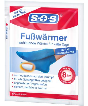SOS foot warmer heat pads for use in shoes | Shoe warmer | Heat insoles | Up to 8 hours of warmth 10 pairs