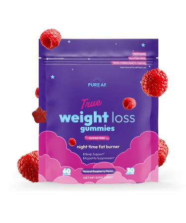 Pure AF Nutra Night Time Fat Burner Gummies Sleep Supplement & Weight Loss | Skinny Vitamin | Appetite Suppressant & Metabolism Booster | Nighttime Diet Gummies for Women & Men