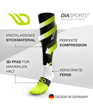 Diasports Runstars Compression Socks for Sports & Running | Premium Compression for Marathon & Triathlon - Unisex Black M - Buy Online on GoSupps.com
