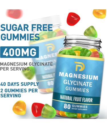 Magnesium Glycinate Gummies for Adults & Kids Sugar Free 400mg Magnesium Supplement Chewable Sleep Aid Stress & Muscle Relief Relaxation 160 Gummies - Buy Online on GoSupps.com