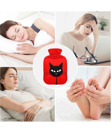 Soft Cat Hot Water Bottle with Cover - Warm Up Your Bed & Relieve Neck & Shoulder Pain | 2L Red Background - Buy Online on GoSupps.com