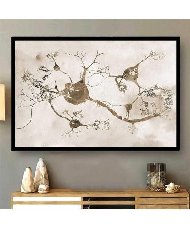 Neurons & Nervous System Watercolor Print | Medical Party Decor | Organic Nerve Cells Art | Modern Canvas Wall Art 8x12 - Buy Online on GoSupps.com