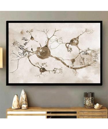 Neurons & Nervous System Watercolor Print | Medical Science Art Decor for Kids Room | 16x24 Inch Framed Canvas Wall Art - Buy Online on GoSupps.com