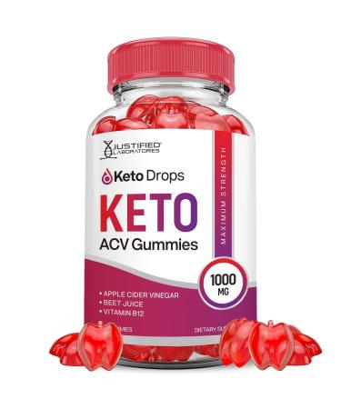 Justified Laboratories Keto Drops Keto ACV Gummies Advanced Formula 1000MG Keto Drops Keto Gummies Apple Cider Vinegar Formulated with Pomegranate Beet Juice Powder B12 Vegan Non GMO 60 Gummys 60 Count (Pack of 1)
