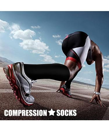 Charmking Compression Stockings for Men & Women | 15-20 mmHg Support for Running & Cycling | 8 Pairs in S-M - Black/White/Navy - Buy Online on GoSupps.com