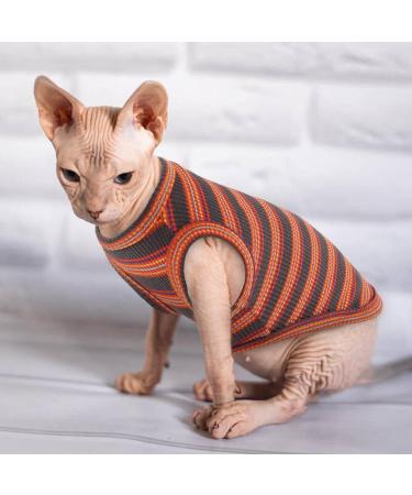 OUOBOB Sphynx Cat Clothing | Breathable Sleeveless Shirts & Sweaters for Hairless Cats | Summer Pet Apparel for Sphynx Cornish Rex & Devon Rex - Buy Online on GoSupps.com