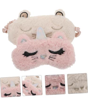 Buy Minkissy 2pcs Cat Eye Mask | Unicorn Sleep Eye Cover | Cozy Eye Shade for Women | Perfect for Xmas & Spa | International Shipping Available - Buy Online on GoSupps.com