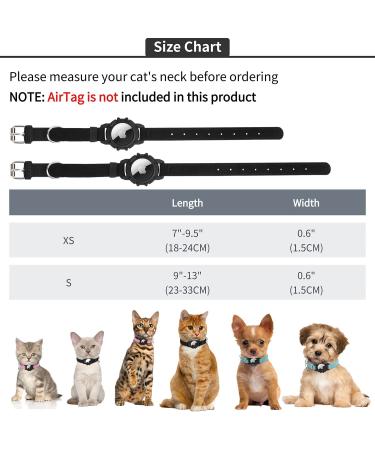 FEEYAR AirTag Cat Collar - GPS Tracker & Bell - Lightweight & Soft - 7-9.5 Inch Black - for Girl Boy Cats, Kittens & Puppies - Buy Online on GoSupps.com
