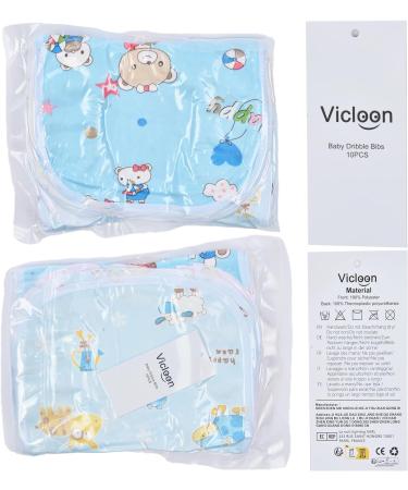 Vicloon Baby Bandana Dribble Bibs 10pc Set for Unisex Newborns | Adjustable Snaps, Teething Soft & Absorbent | Infant Drool Bibs for Toddlers 0-36 Months - Buy Online on GoSupps.com