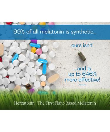 Herbatonin 0.3 mg The First Plant-Based, Natural Vegan Melatonin Supplement (Phyto-Melatonin) - Low Dose Sleep Aid, Supports Circadian Rhythm & Cellular Health 90 Capsules (90 Day Supply) 90 Count (Pack of 1) - Buy Online on GoSupps.com