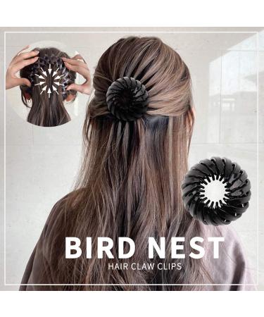 Tobatoba Bun Maker Clip Set - 3 Pcs Bird Nest Hair Clips for Women | Ponytail Holder, Curling Iron, Hair Claw Clamps | Hair Accessories in Black & Tortoise Shell Brown - Buy Online on GoSupps.com