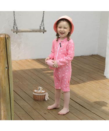 weVSwe Baby Toddler Boy Swimsuit UPF 50+ Sun Protection Rash Guard with Crotch Zipper - Pink Whale Short (0-3 Years) - Buy Online on GoSupps.com
