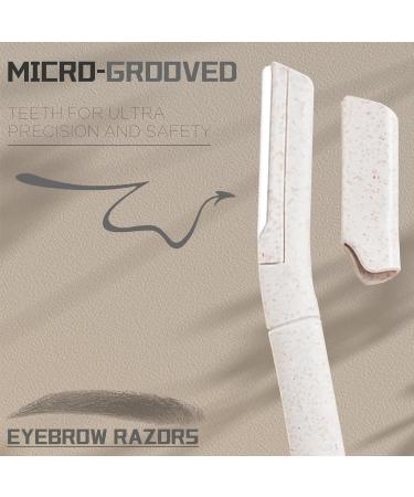 EZ Eyebrow Razor - 6 Eco-Friendly Biodegradable Dermaplane Razors for Women | Safe Face & Body Grooming - Buy Online on GoSupps.com