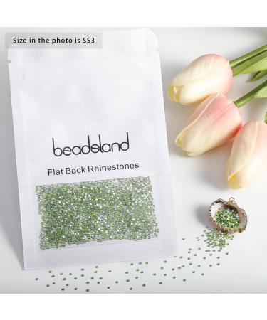 Beadsland Flat Back Rhinestones - 1440 Pieces Light Green SS3 Nail Crystals for Nail Art - Buy Online on GoSupps.com