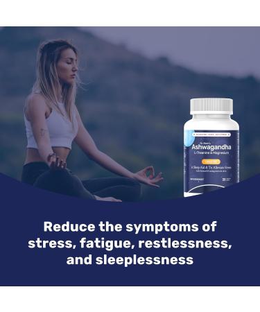 Dr. Klein's Ashwagandha 6000 mg 30:1 root extract 200mg per capsule 10% Withanolides. Sleep Aid Relaxation Stress Support with L-Theanine 200mg & Magnesium Bisglycinate 75mg Natural Cortisol Supplement. 30 Capsules. 30 count (Pack of 1) - Buy Online on GoSupps.com