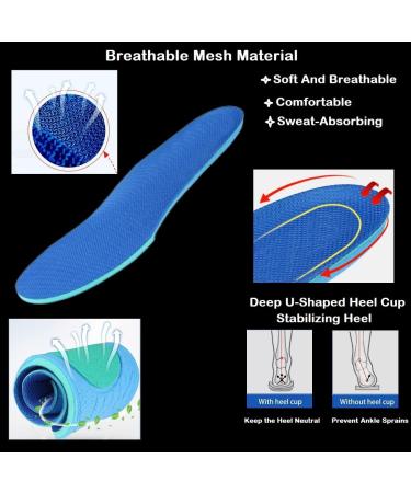 Shoe Inserts for Men Women & Kids 2 Pairs Cushion Shock Absorbing Insoles for Work Boots & Sneakers | Comfortable & Breathable Replacement Inner Soles - Buy Online on GoSupps.com