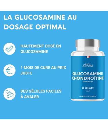 GLUCOSAMINE + CHONDROITIN | Painful joints Mobility | 60 capsules | Dietary supplement | Made in France | Glucosamine chondroitin - Buy Online on GoSupps.com