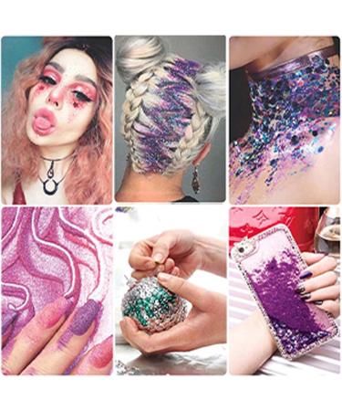  EONFAVE EONFAVE Festival Glitter Face with Glue for Body Hair Nails Podium Halloween Party 10 Colours Body Cosmetic with Long Lasting Fix Gel and Brush (Blue) - Buy Online on GoSupps.com