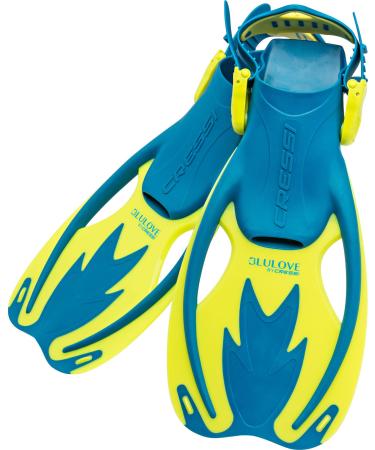 Cressi Kids Rock Fins for Snorkeling Swimming and Boogie Boarding S/M | US Youth 1/3 | EU 32/34 Blue/Yellow