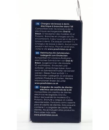 Electrical Toothbrush Wall Charger for EU Socket - Proofvision for Oral-B/Braun (Excludes IO-SIENT & PULSONIC) - International Shipping Available - Buy Online on GoSupps.com