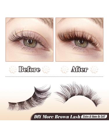 DIY Brown Lash Extension Kit 8-16mm Lash Clusters & Bond for Natural Look by Yawamica - International Shipping Available - Buy Online on GoSupps.com