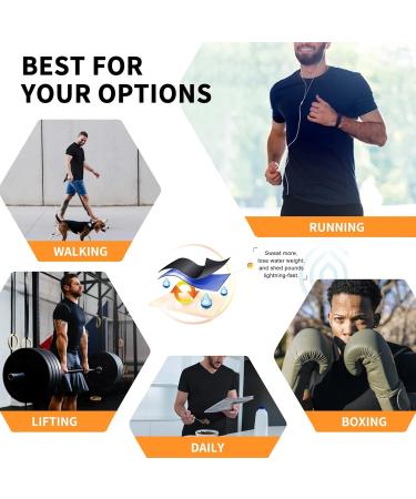 Bingrong Sauna Shirt for Men - Sweat Loss Vest & Body Shaper | Neoprene Fitness Corset | Black Sauna Suckers Top - Buy Online on GoSupps.com