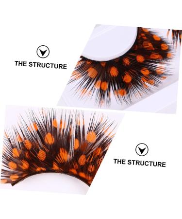 2 Pairs False Eyelashes Fake Eyelashe Spotted False Eyelashes False Eye Lashes Orange Party Lashes Costume Lashes Nativity Costumes Synthetic Eye Lashes Halloween Extend 5x3cm Orange - Buy Online on GoSupps.com